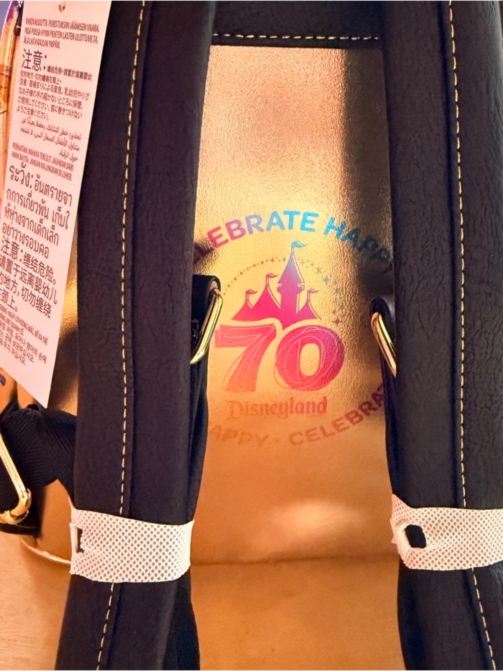 NEW Disneyland 70th Loungefly Gold Backpack Mickey Minnie Daisy Pluto Castle - Picture 2 of 6